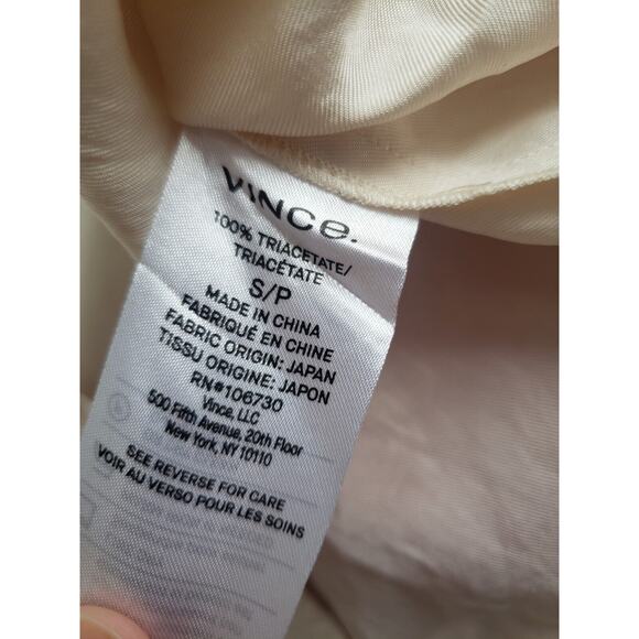 Vince Women’s Small Cream Button-Up Blouse Boxy Fit Lightweight Fluid Top - Picture 12 of 13